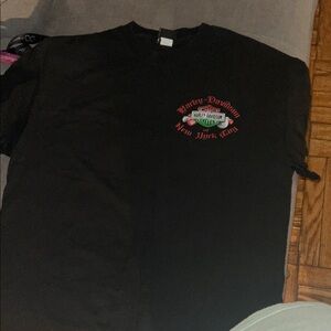 Harley-Davidson Black Tee with Red and White Logo Christmas edition